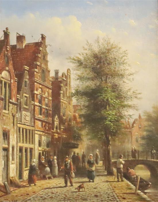 Jan Jacob Spohler (1811-1866) Dutch street scene 5.75 x 4.5in.